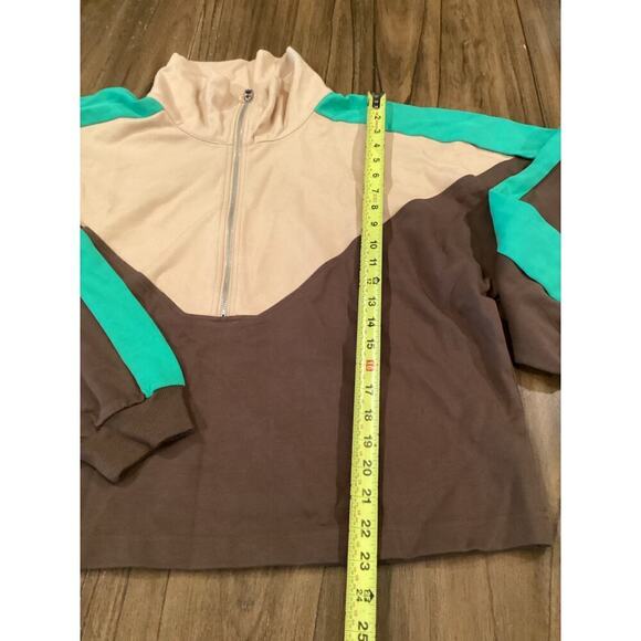 The Drop Womens Sonya Half Zip Sweatshirt Color Block Coffee Bean XXL NWT - Picture 6 of 9